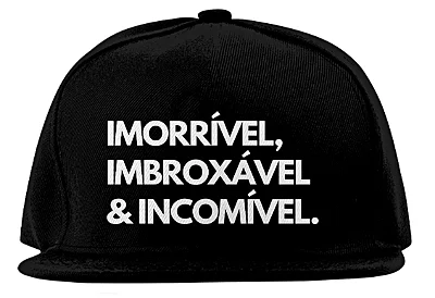 Foto ilustrativa do produto Boné Preto Bolsonaro Imorrivel Imbroxavel Incomivel