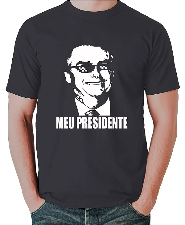 Foto ilustrativa do produto Camiseta Preto Bolsonaro Meu Presidente