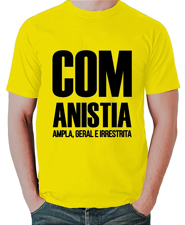 Foto ilustrativa do produto Camiseta Amarelo Com Anistia Ampla Geral E Irrestrita