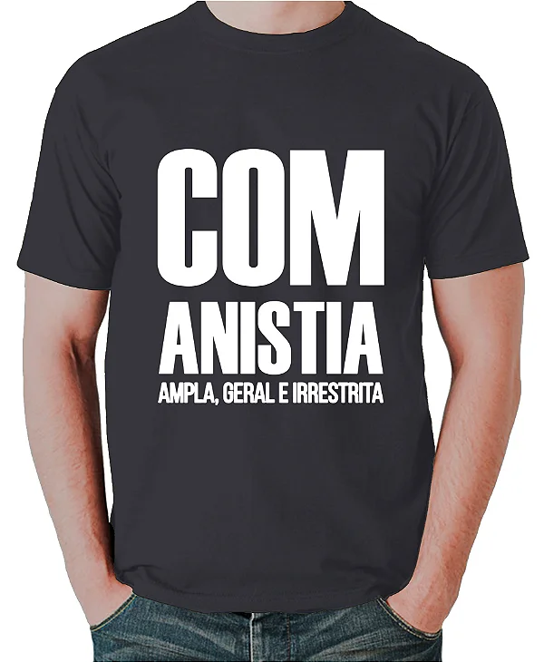 Foto ilustrativa do produto Camiseta Preto Com Anistia Ampla Geral E Irrestrita