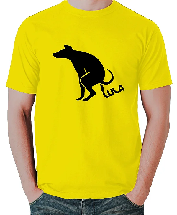 Foto ilustrativa do produto Camiseta Amarelo Doguinho Defecando Lula