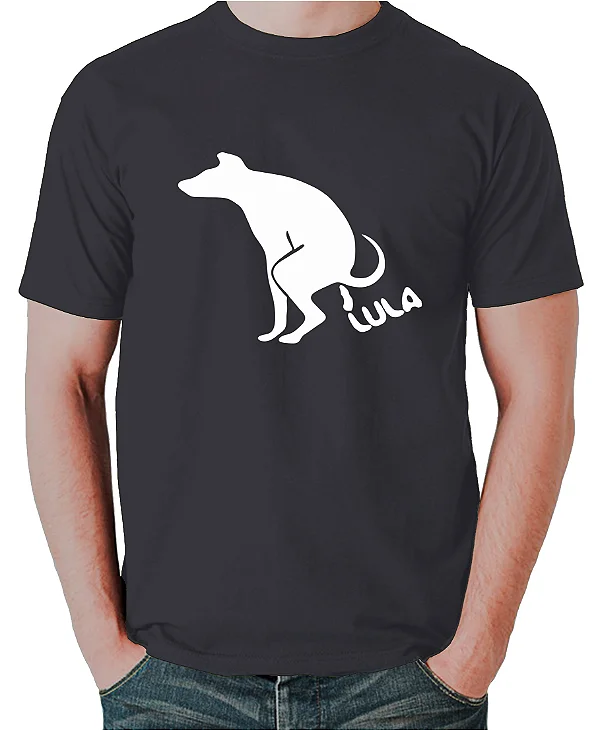 Foto ilustrativa do produto Camiseta Preto Doguinho Defecando Lula