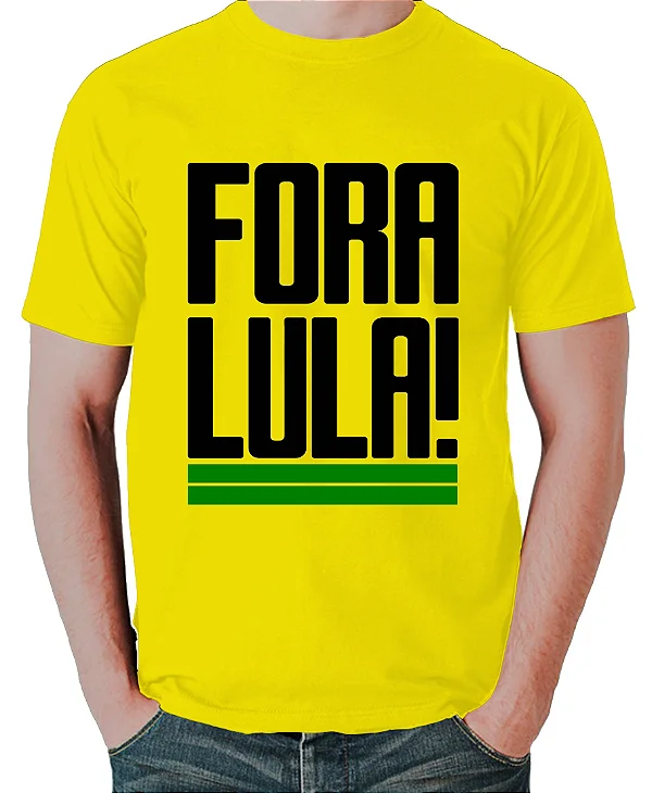 Foto ilustrativa do produto Camiseta Amarelo Fora Lula Classica