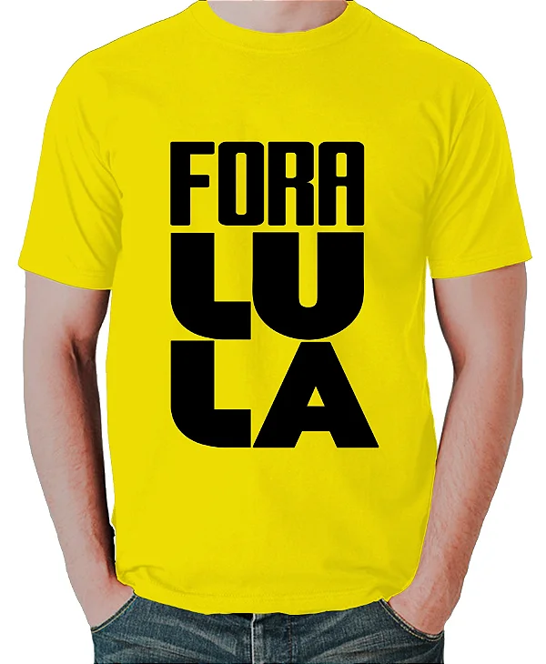 Foto ilustrativa do produto Camiseta Amarelo Fora Lula Estilizada