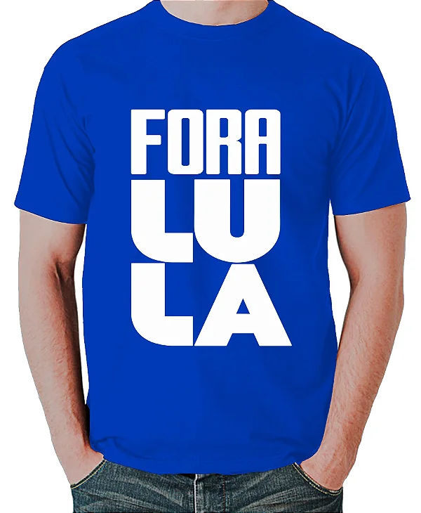 Foto ilustrativa do produto Camiseta Azul Fora Lula Estilizada
