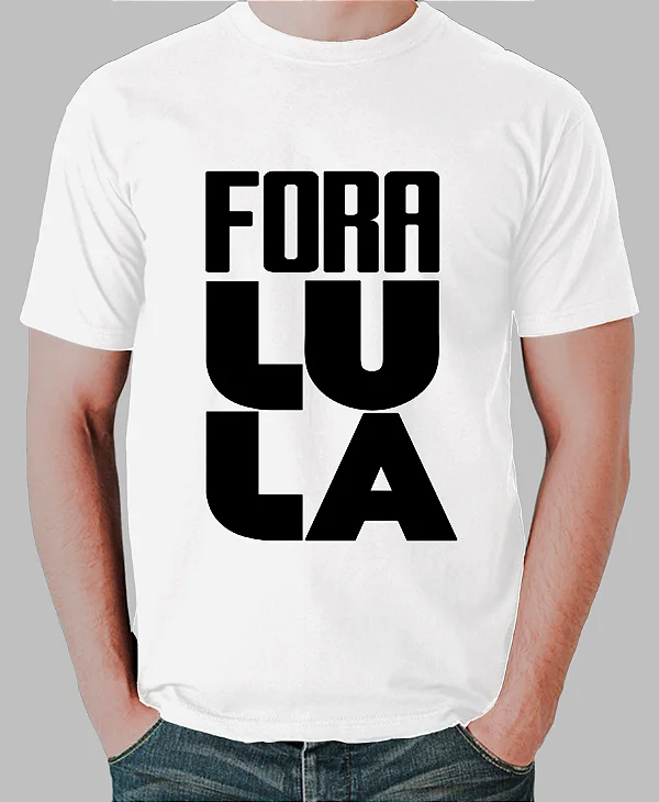 Foto ilustrativa do produto Camiseta Branco Fora Lula Estilizada