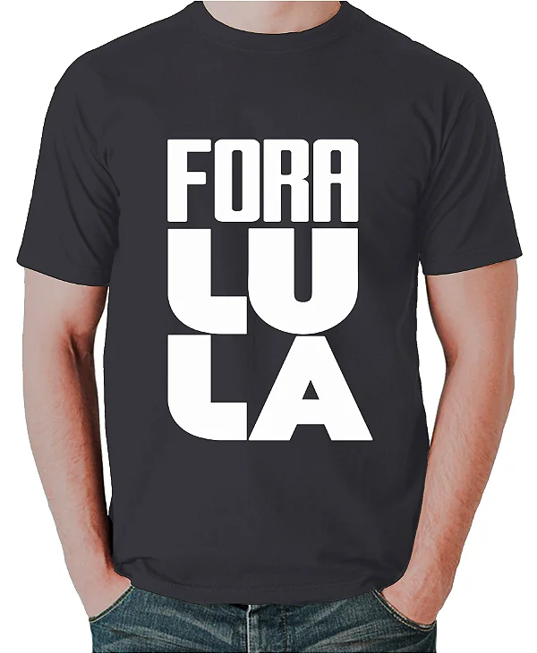 Foto ilustrativa do produto Camiseta Preto Fora Lula Estilizada
