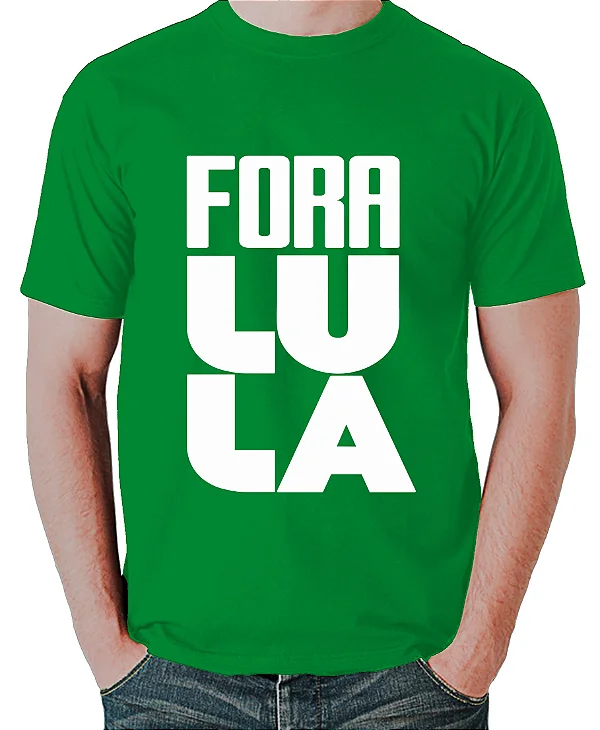 Foto ilustrativa do produto Camiseta Verde Fora Lula Estilizada