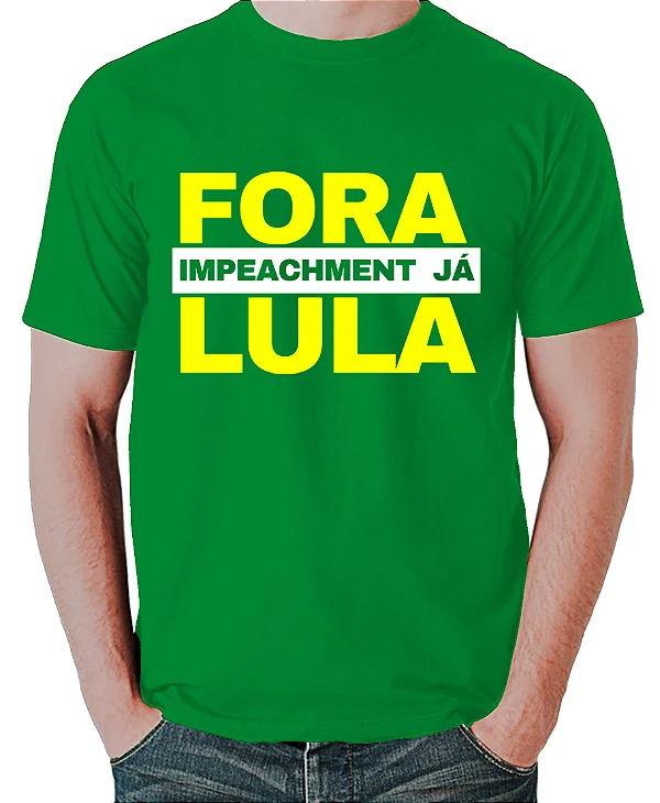 Foto ilustrativa do produto Camiseta Verde Fora Lula Impeachment Ja