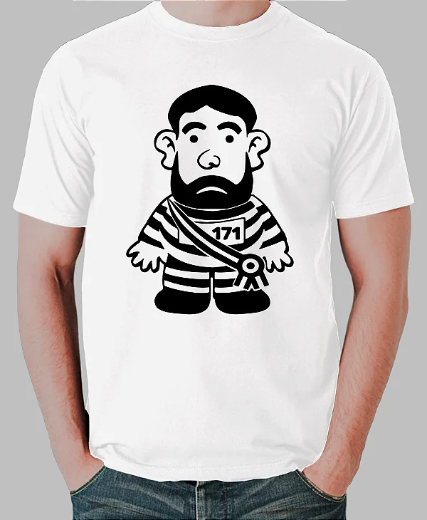 Foto ilustrativa do produto Camiseta Branco Pixuleco Ladrao Presidente