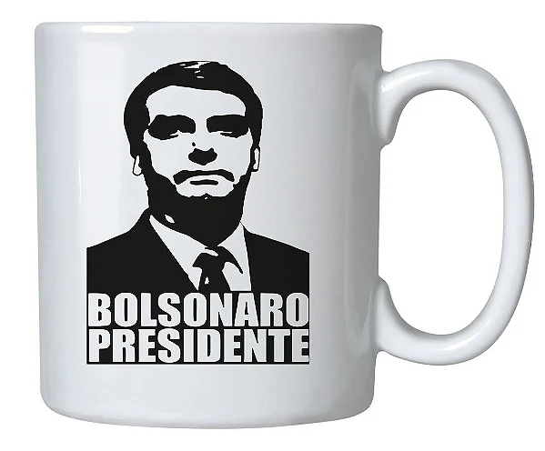 Foto ilustrativa do produto Caneca Branco Bolsonaro Presidente