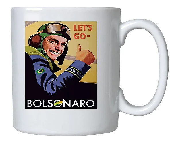 Foto ilustrativa do produto Caneca Branco Lets Go Bolsonaro