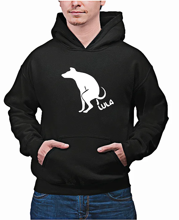 Foto ilustrativa do produto Moletom Preto Doguinho Defecando Lula