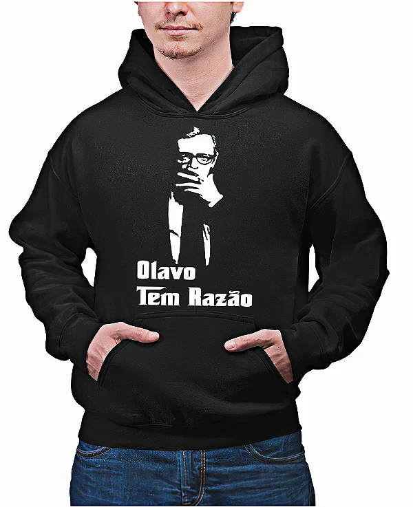 Foto ilustrativa do produto Moletom Preto Olavo Tem Razao